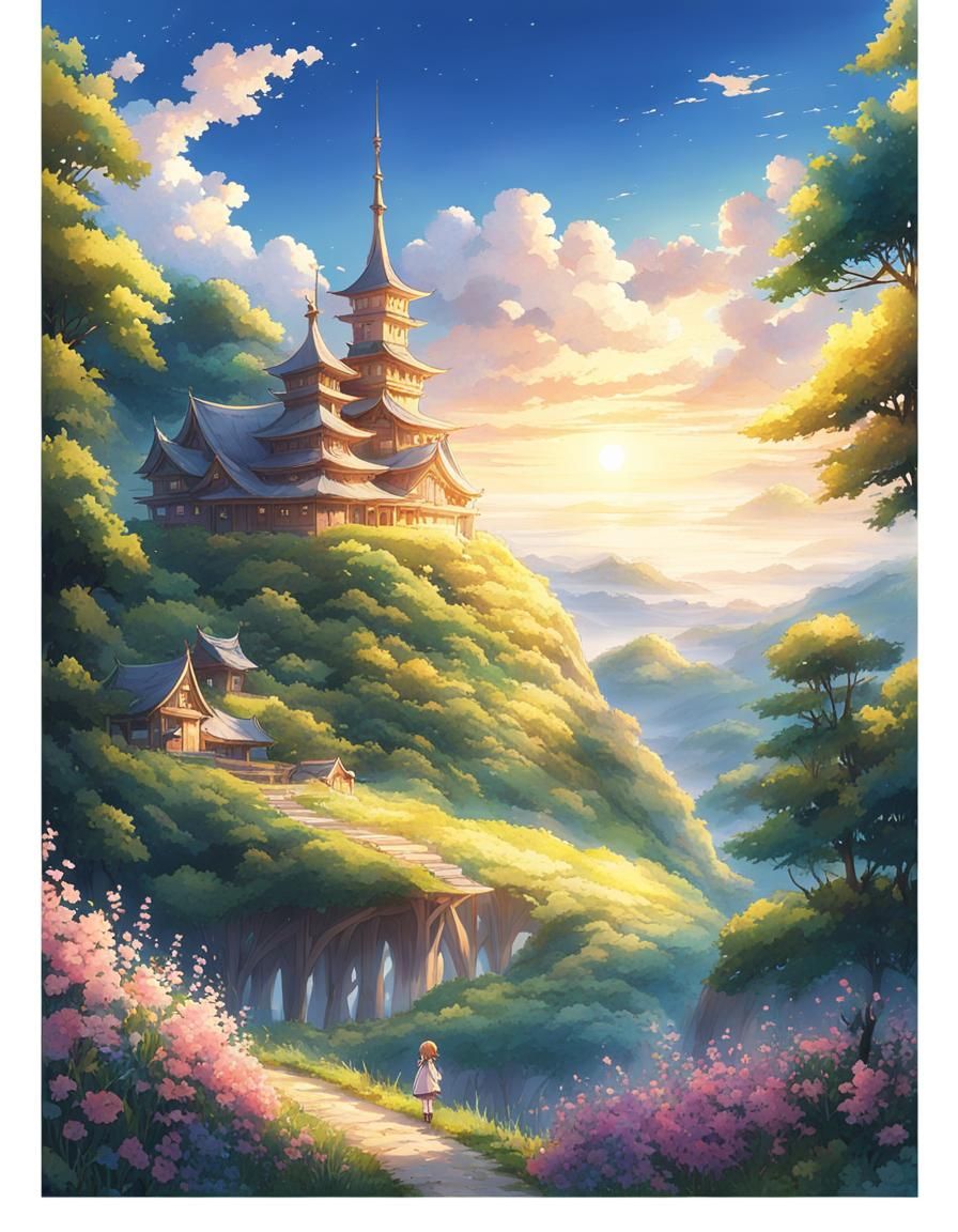Anime Style Magical Landscape Art