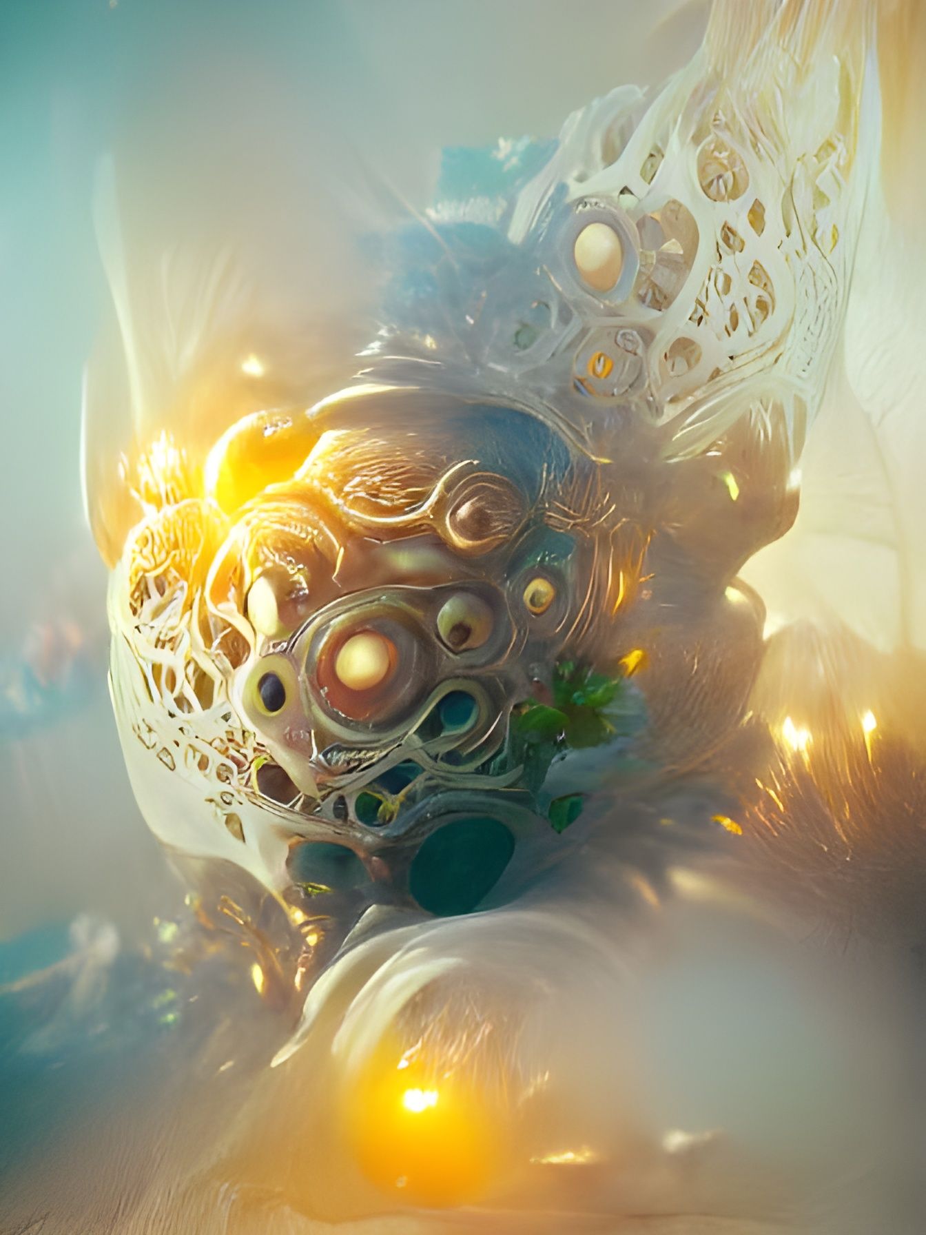 Intricate Flower of Life in Rococo Style