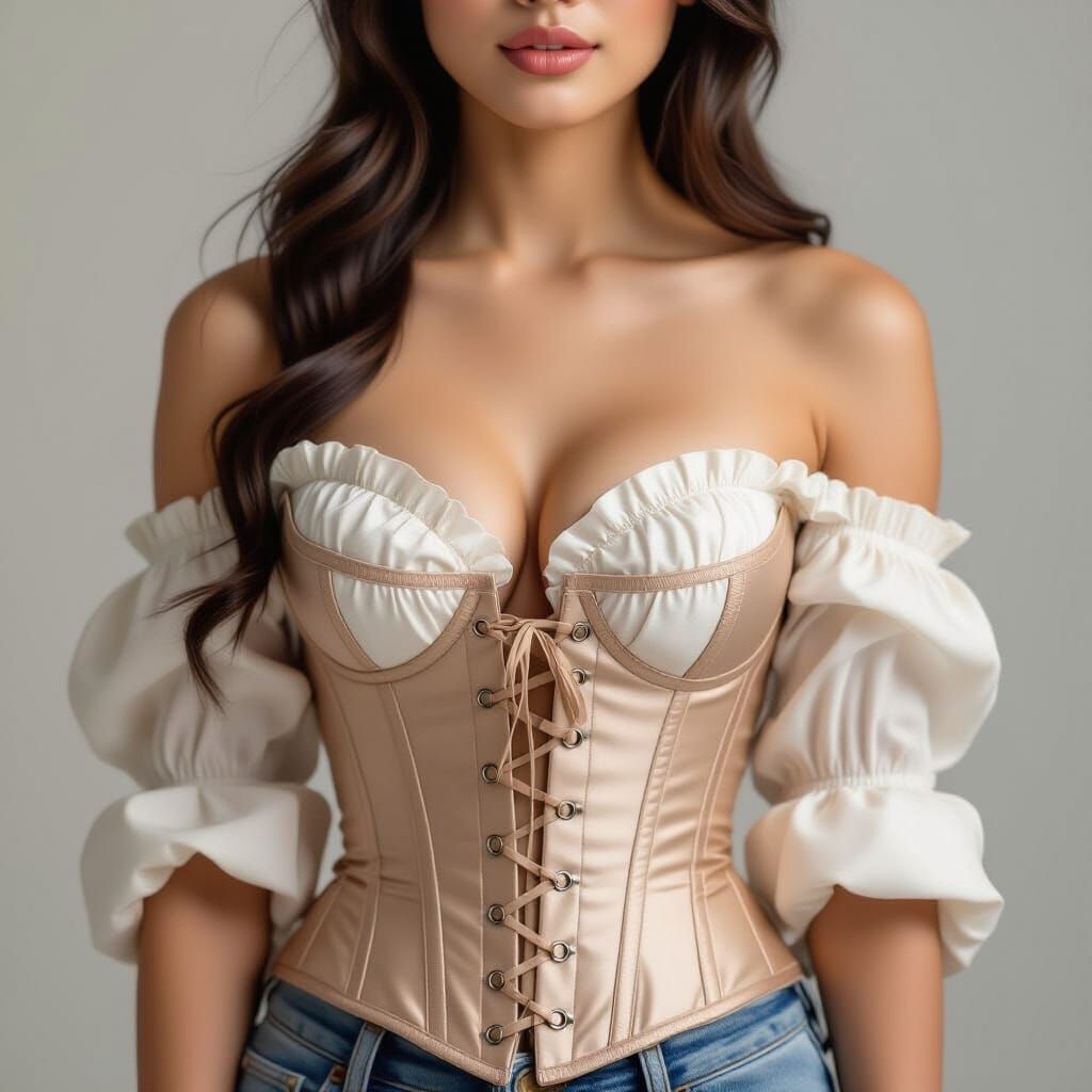 Filipina Woman in Unbuttoned Corset