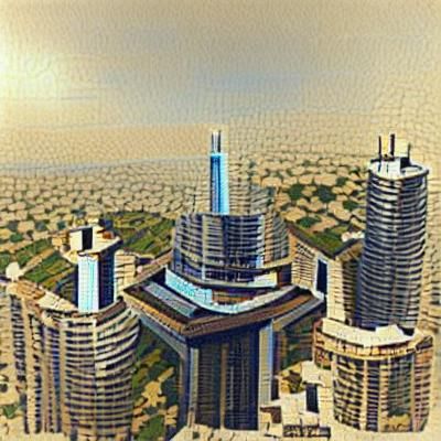 Futuristic Cityscape with Towering Skyscrapers