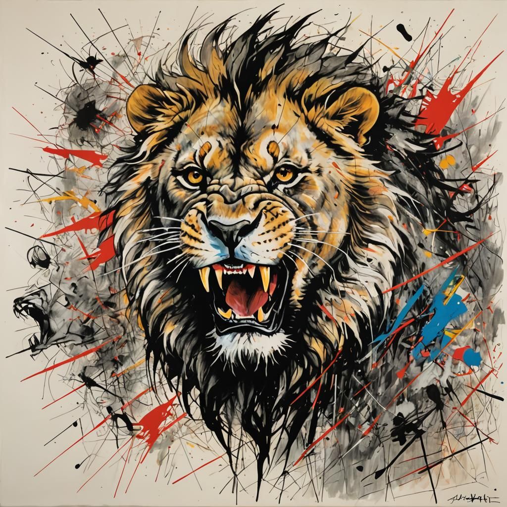 Angry Roaring Lion