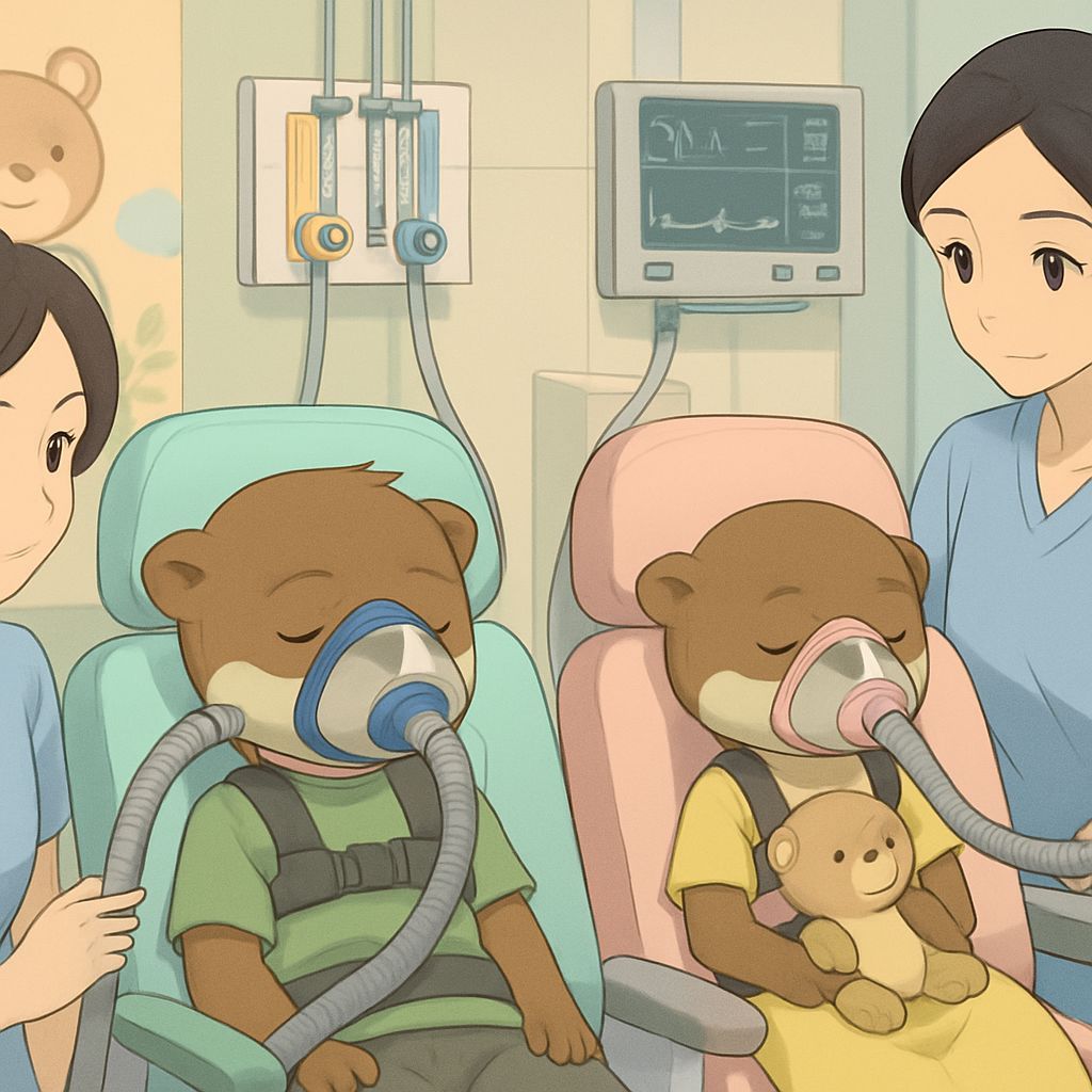 Anime Otter Siblings Sedated in Pediatric Chairs