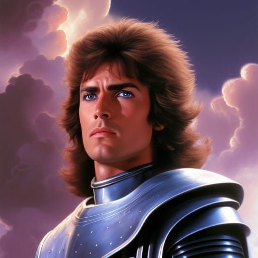 Handsome Knight in Hallucinogenic Oil Painting