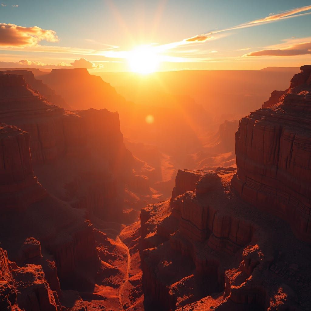 Surreal Dawn on the Grand Canyon's Ancient Wonders
