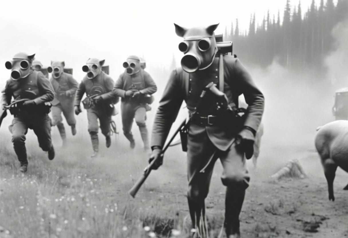 Surreal Destruction of a Parking Lot in Fauvist Style