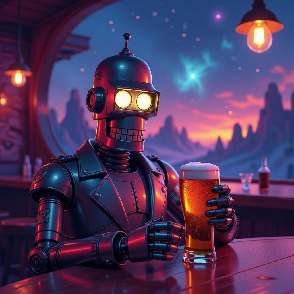 Bender in a bar