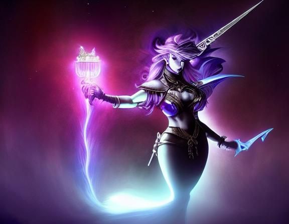 Voluptuous Djinn in Middle-Eastern Fantasy Art