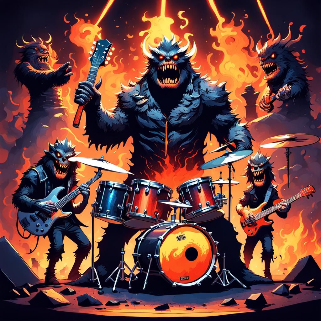 Lava Monster Rock Band on Stage
