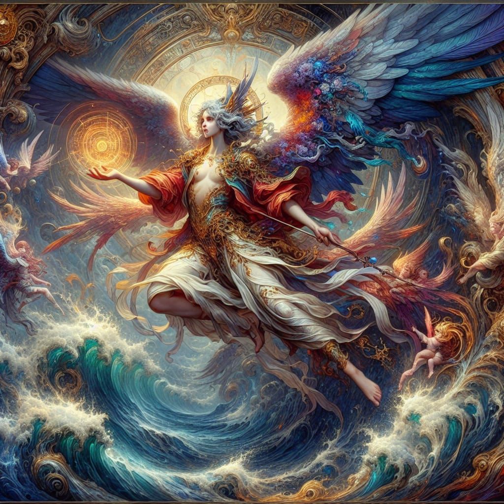 Kutiel, Angel of Water, as Detailed Matte Painting