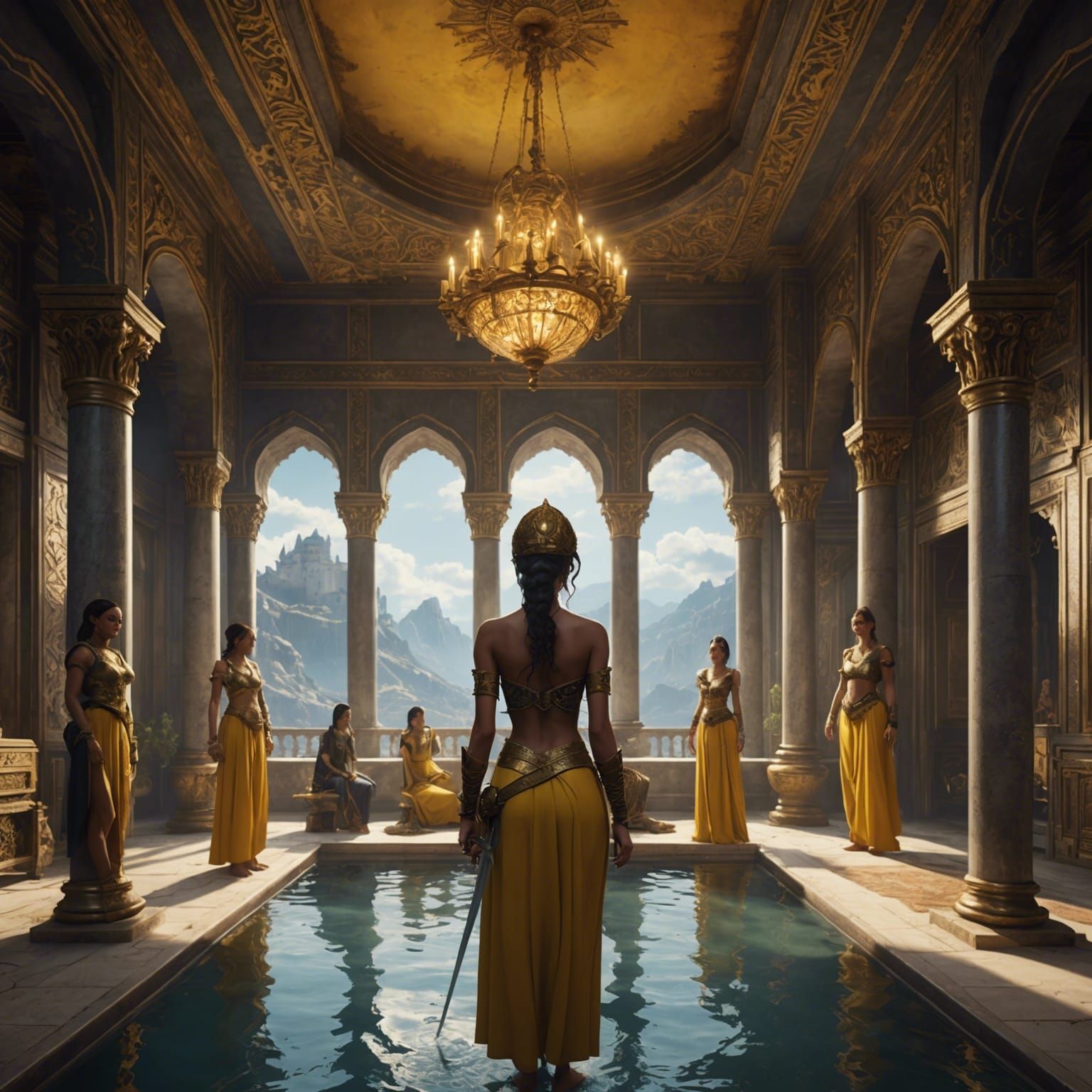 Harem Ladies and Skeleton Warriors in Cloud Castle