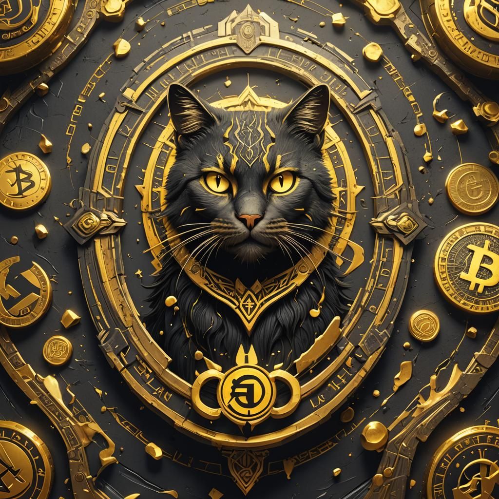 SeZARNET Cat Logo for Digital Currency in Detailed Painting