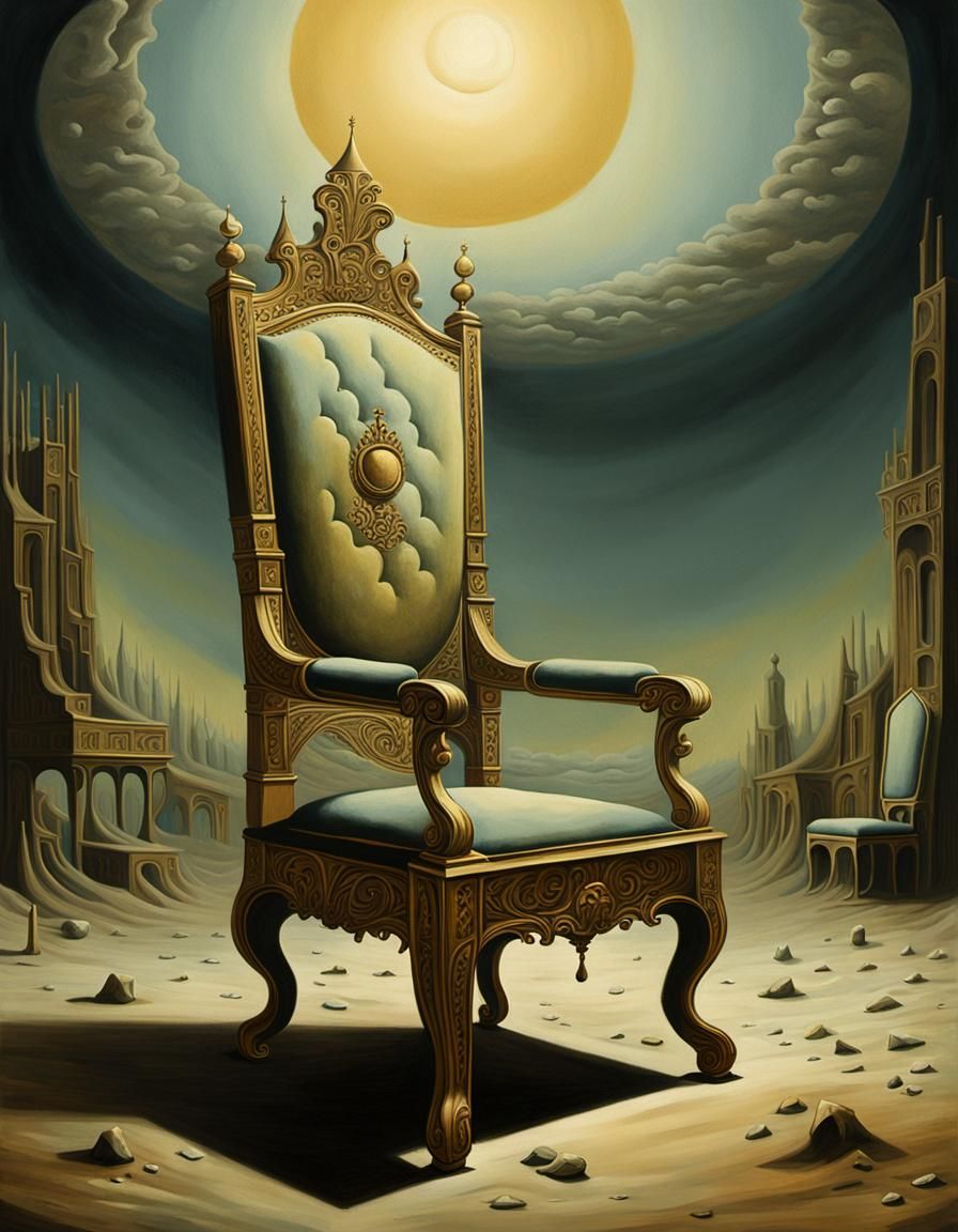 Surrealist Chair in Liminal Space with Volumetric Lighting