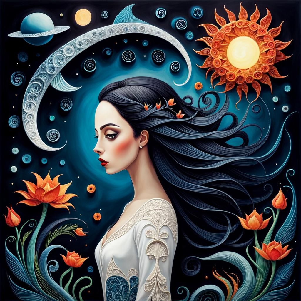 Surreal Sleepwalker in a Dreamlike Landscape