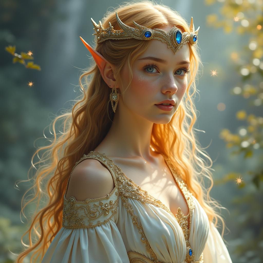 Goddess of Good Dragons in Elven Form