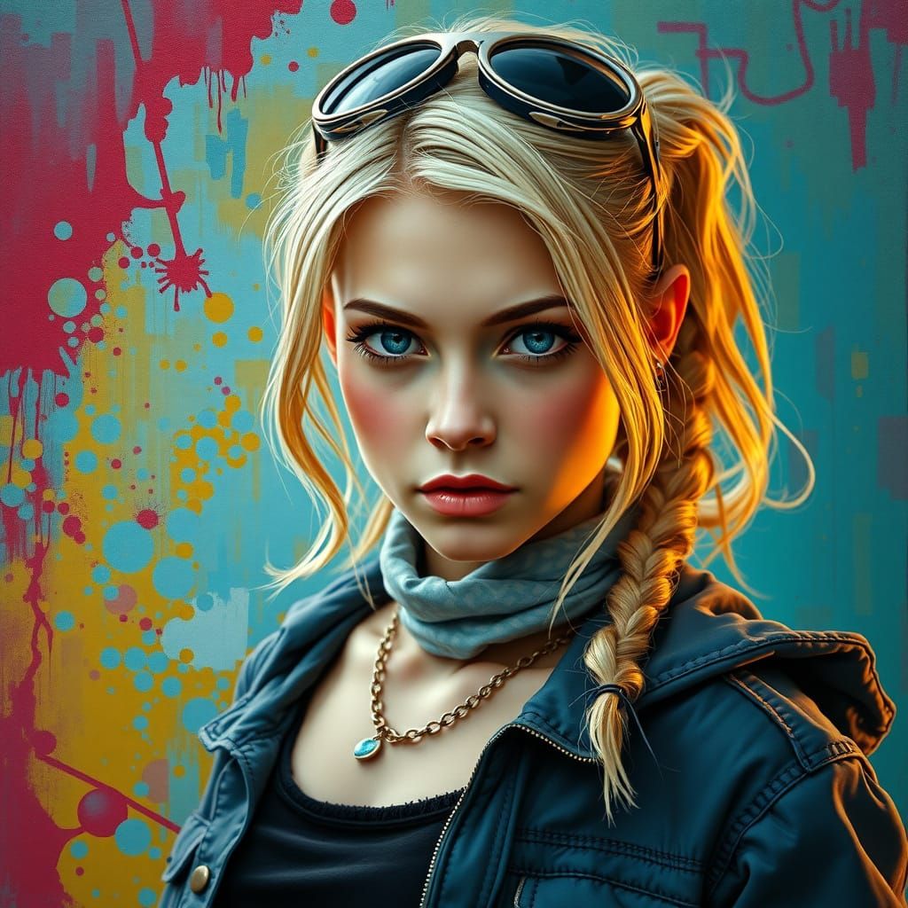 Confident Princess Defying Tradition in Hyperrealistic Art