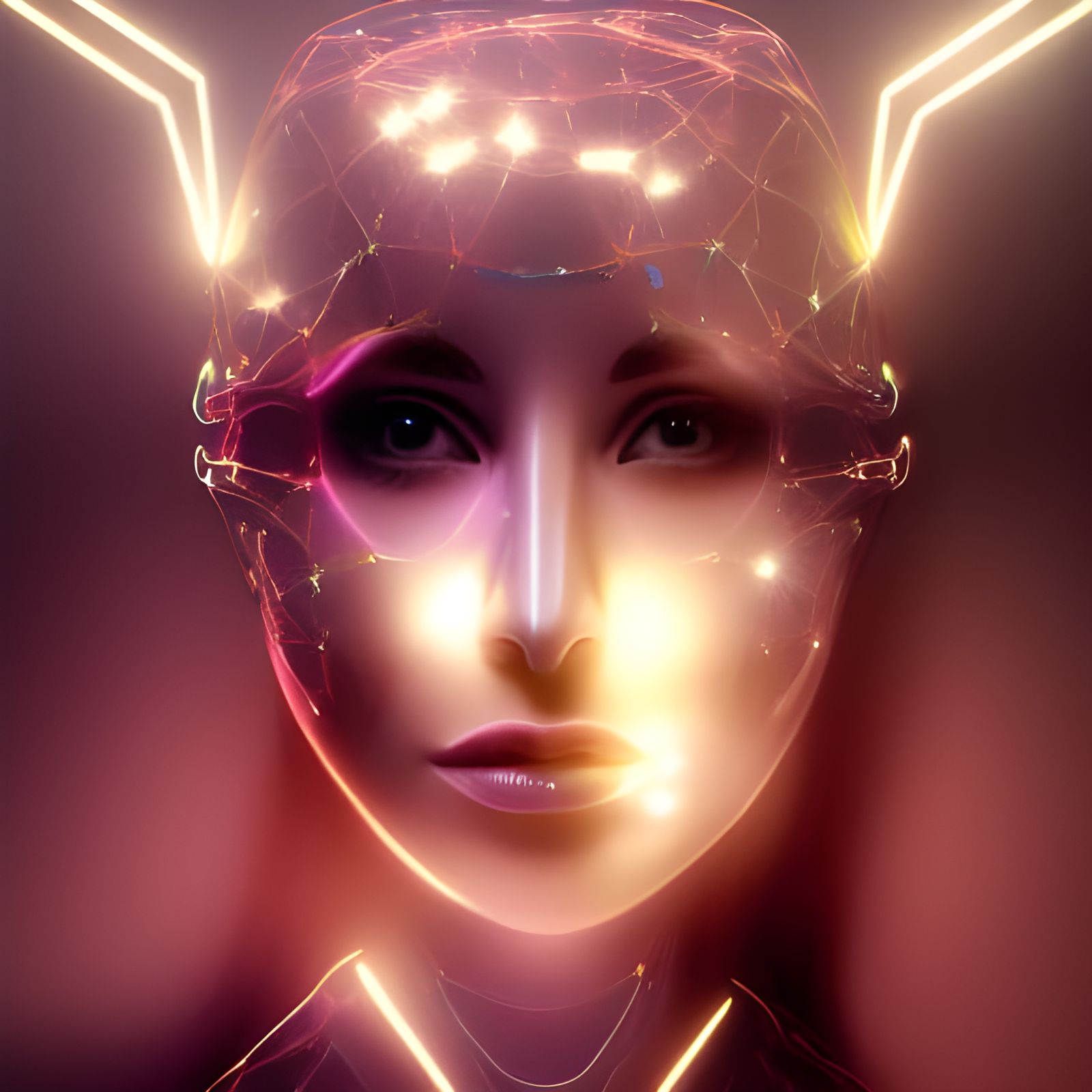 Organic Light Creature: AI Futuristic Portrait
