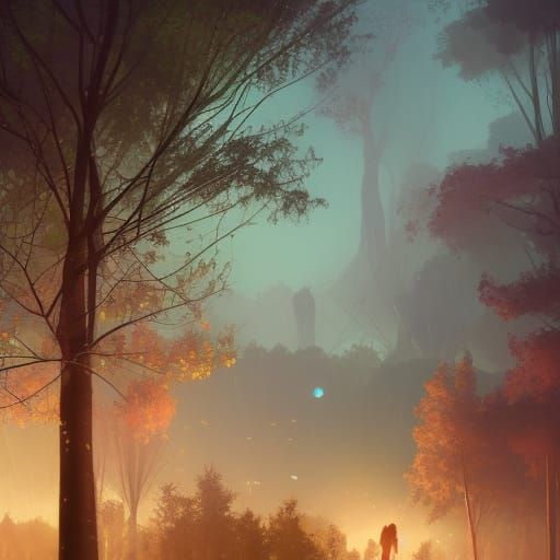 Night Park Concept Art in Unreal Engine 5