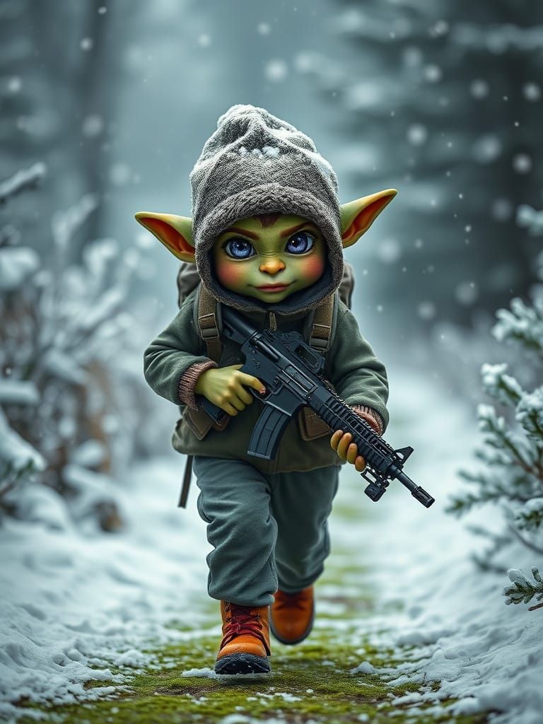 Fearless Feral Goblin Survivalist in Winter Wonderland