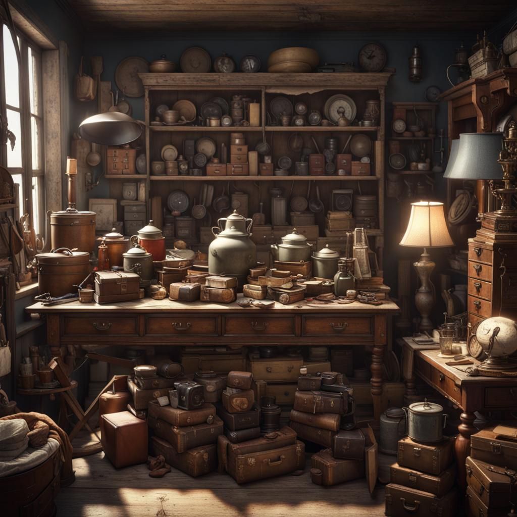 Young Antiques Dealer in a Detailed 3D Render