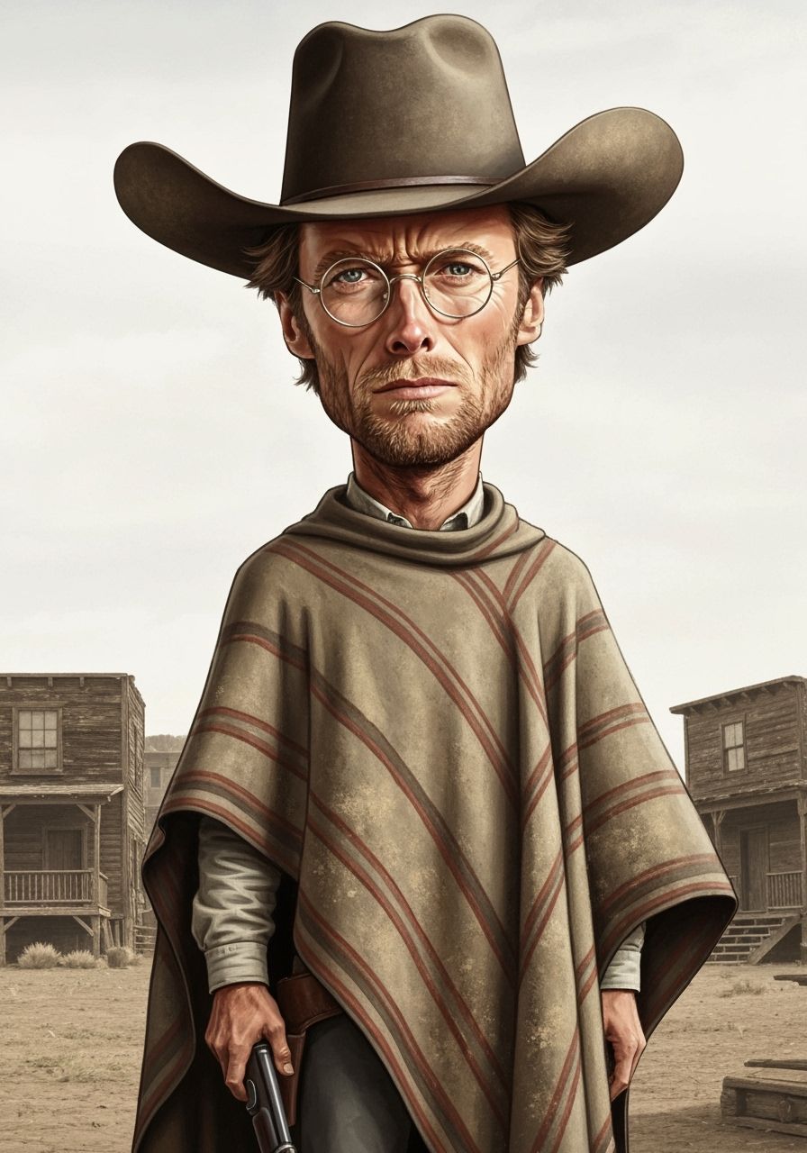 Young Clint Eastwood as The Man With No Name in Ghost Town