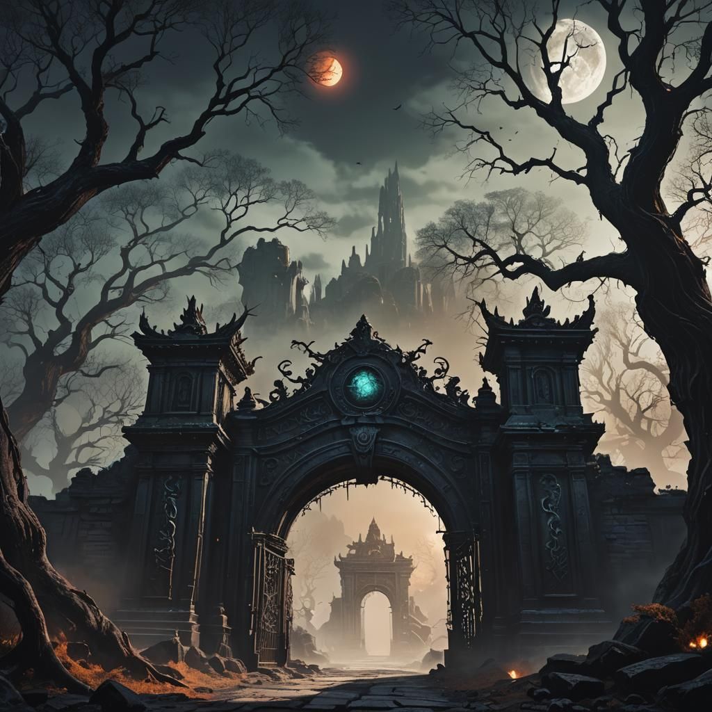 Gates to the Underworld Under a Black Moon
