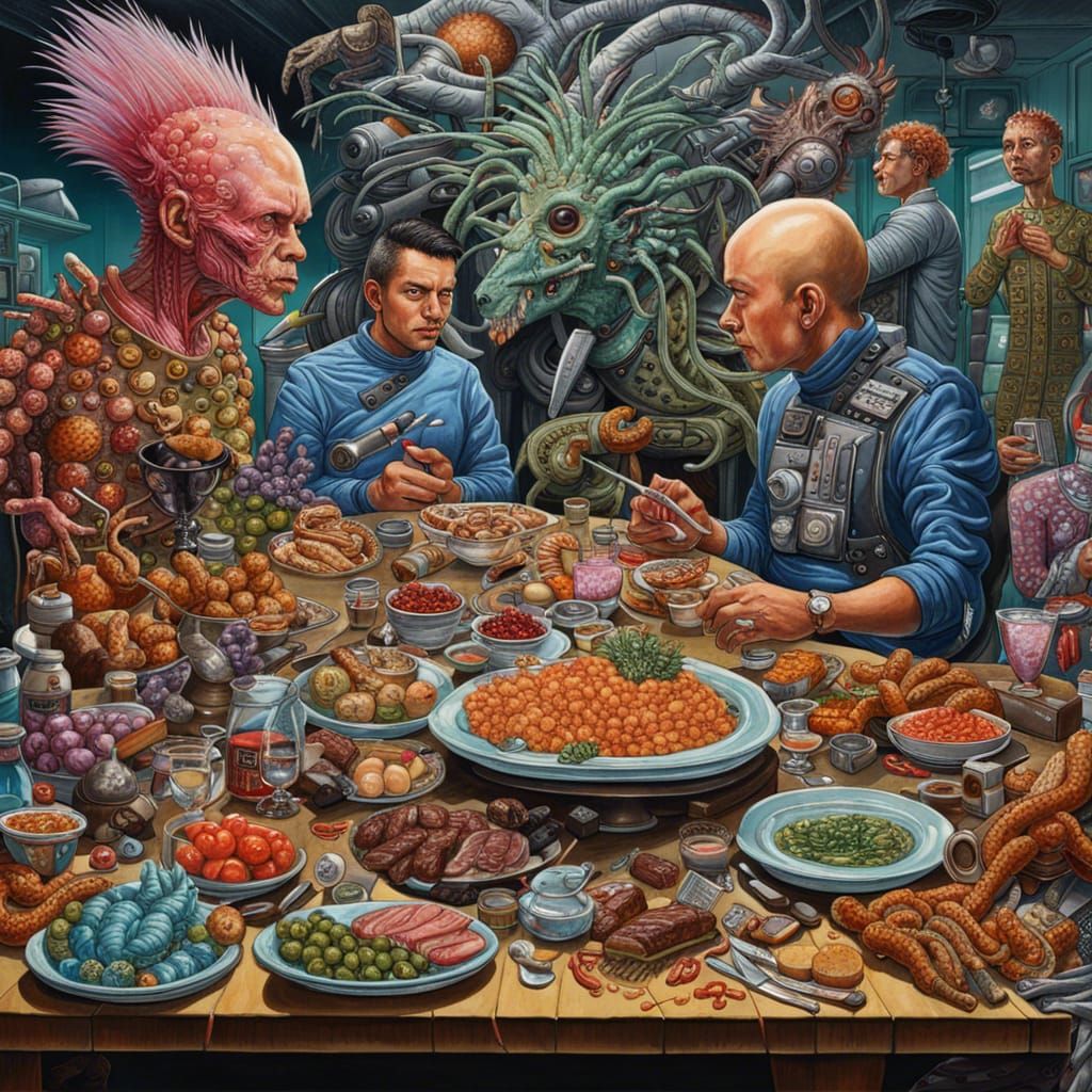 Sci-Fi Feast: Exotic Delights and Mohawk Hairstyles