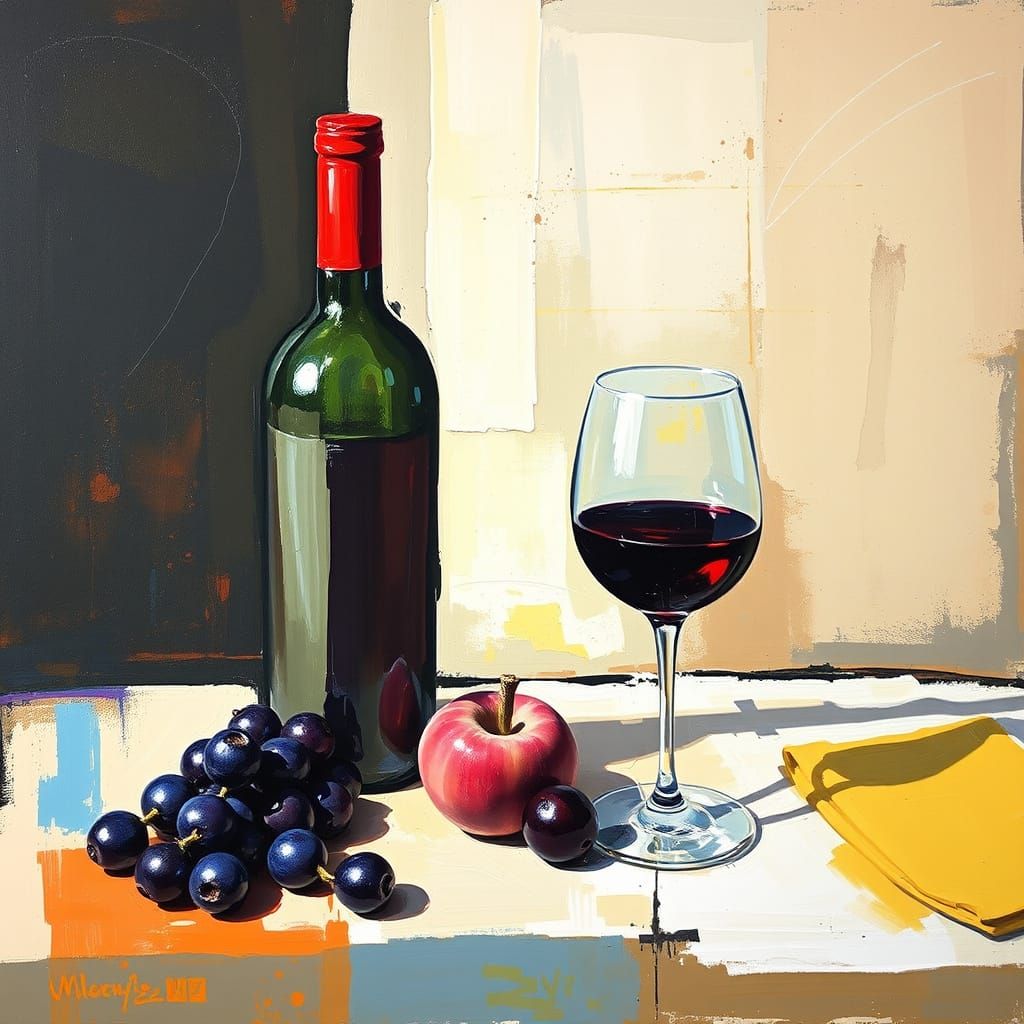 Surreal Still Life in Abstract Modern Oil Painting Style