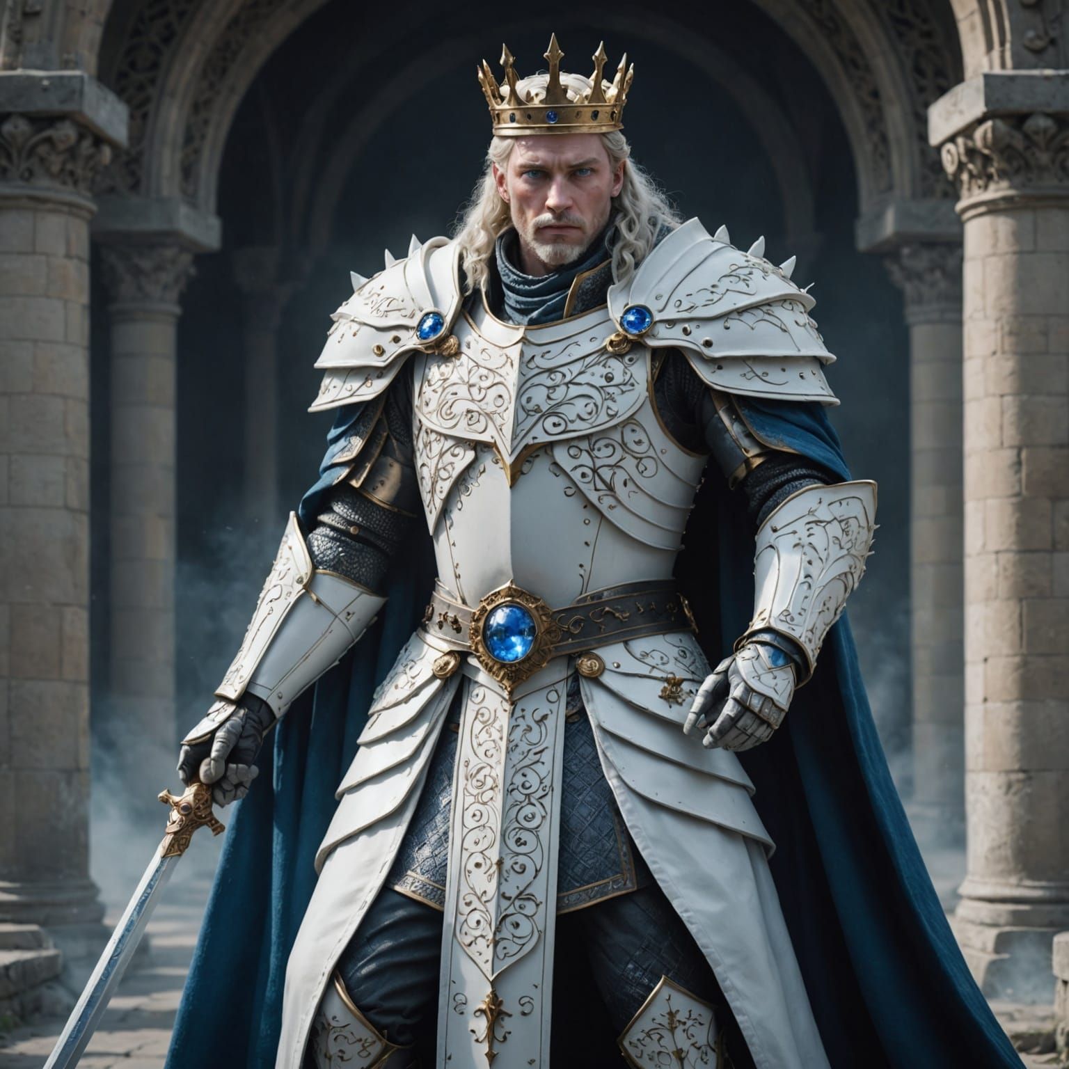 Regal Figure in Blue