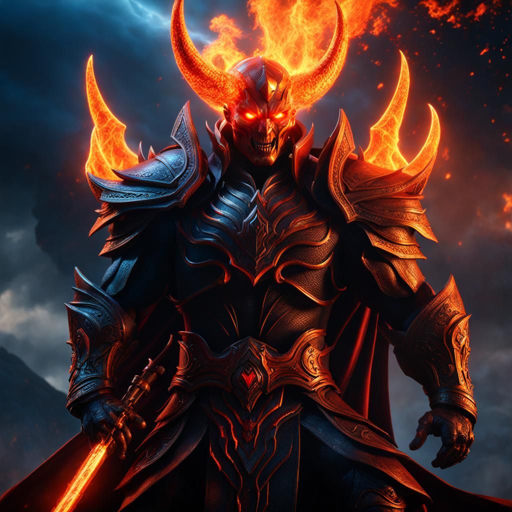Surtur Wreathed in Fire with Lightning Claymore