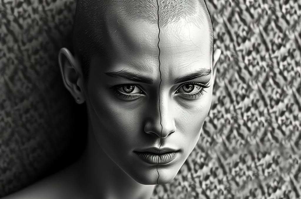 The Agony of Her Soul Caught in a Moment of Dramatic Pause as She Realises Something About a Vanishing Point Trompe L'oe...