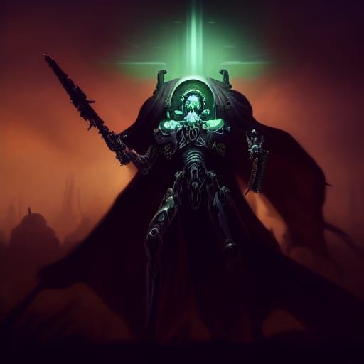 Necron Army Invasion in Dark Fantasy Style