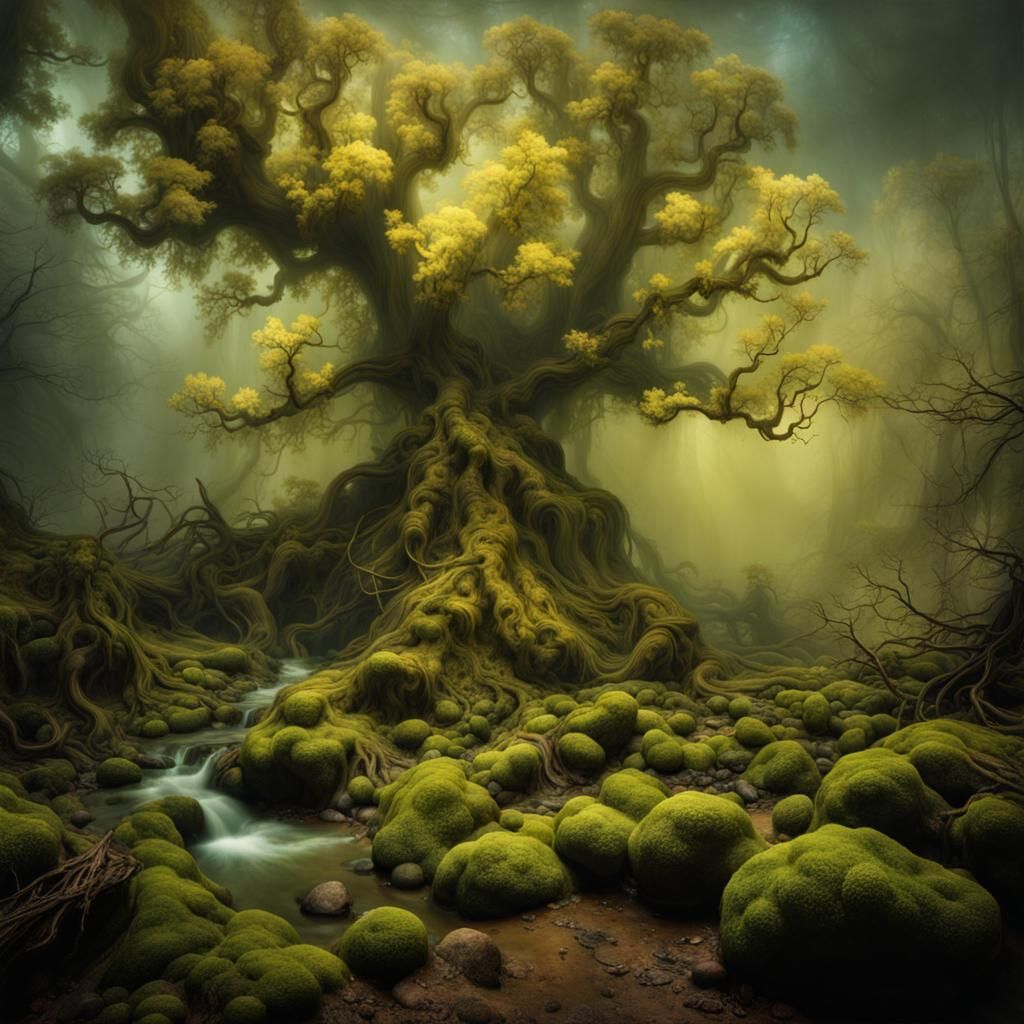 Eldritch Forest in Abstract Photography Style