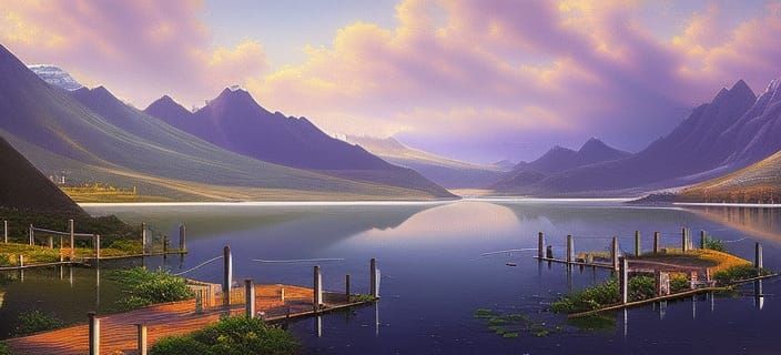 Futuristic Cityscape in Mist: Digital Art