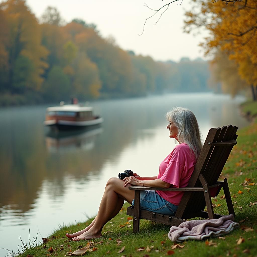 Woman with Vintage Camera by Autumn River