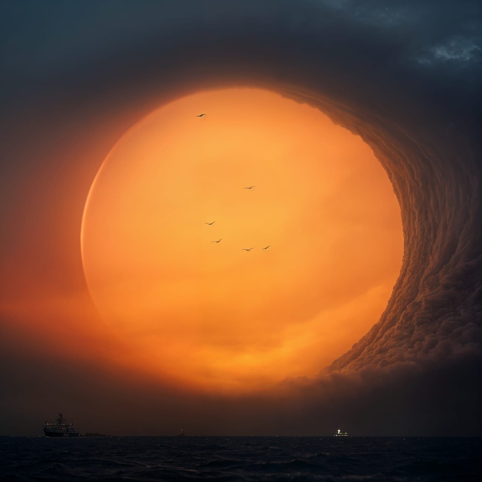 Stormy Twilight Landscape in Dramatic Aesthetic