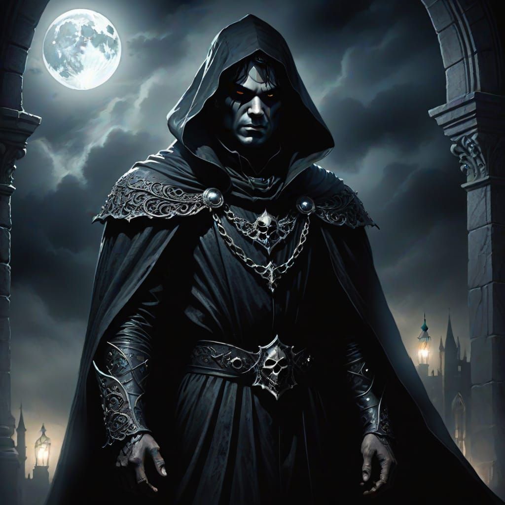 Gothic Shadow King in Dark Mystical Night