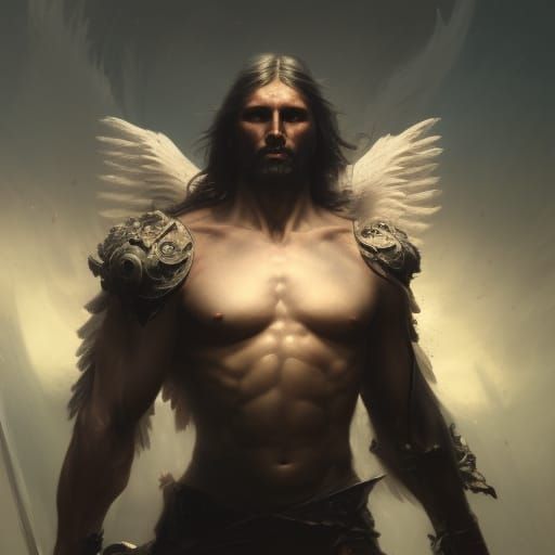 Roman Angel Warrior: Dark Fantasy Concept Art