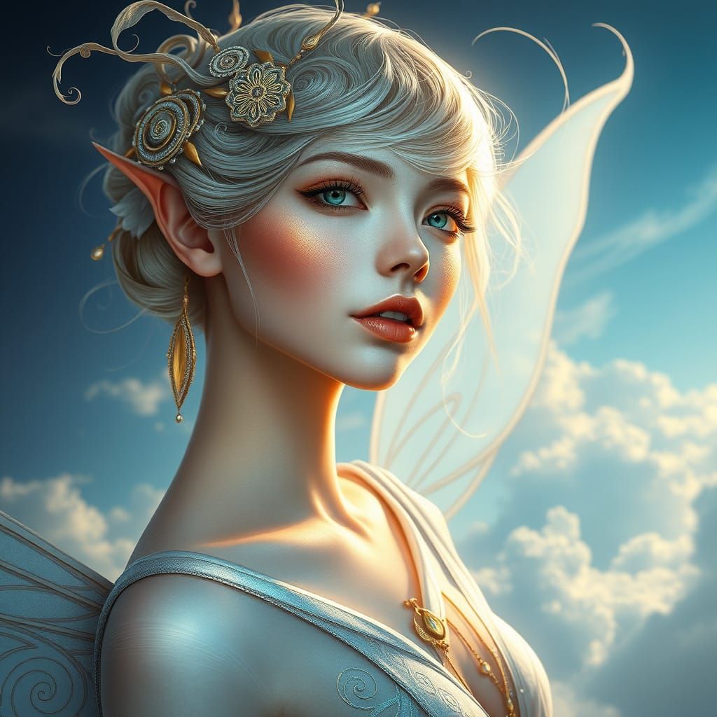 Enchanted Air Fairy in Ethereal Portrait