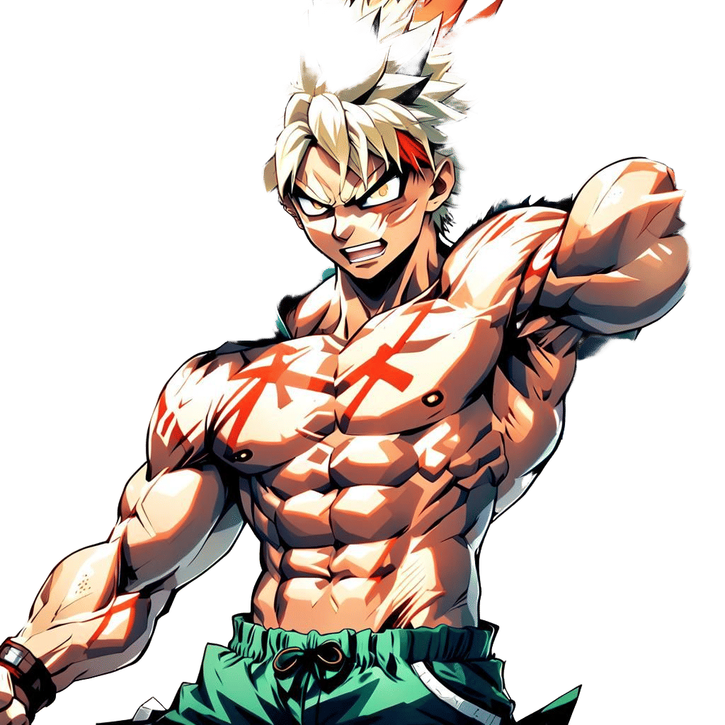 Anime Style: Muscular Character Flexing