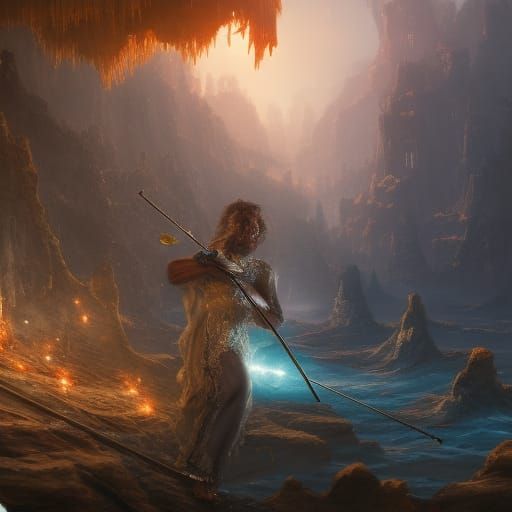 Detailed Matte Painting of Violinist Smashing Instrument