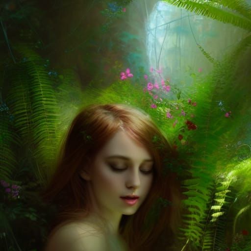 Sleeping Fairy in Psychedelic Ruined Garden