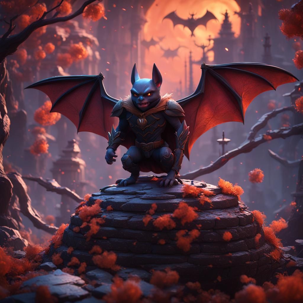 Detailed Matte Painting of Rouge the Bat