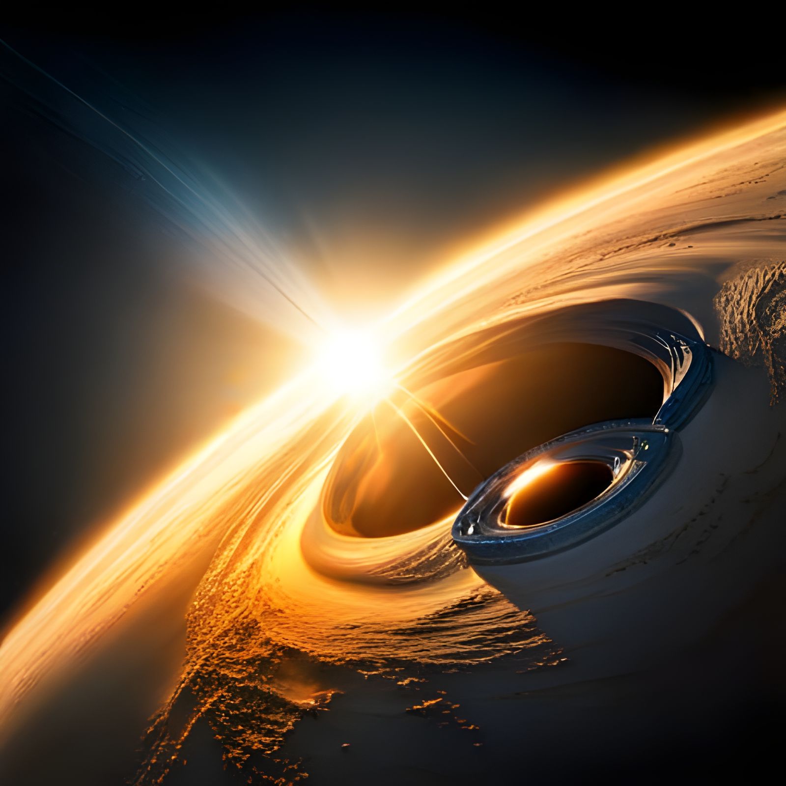 Orbit View: Ringworld Around a Sun, 8k Render