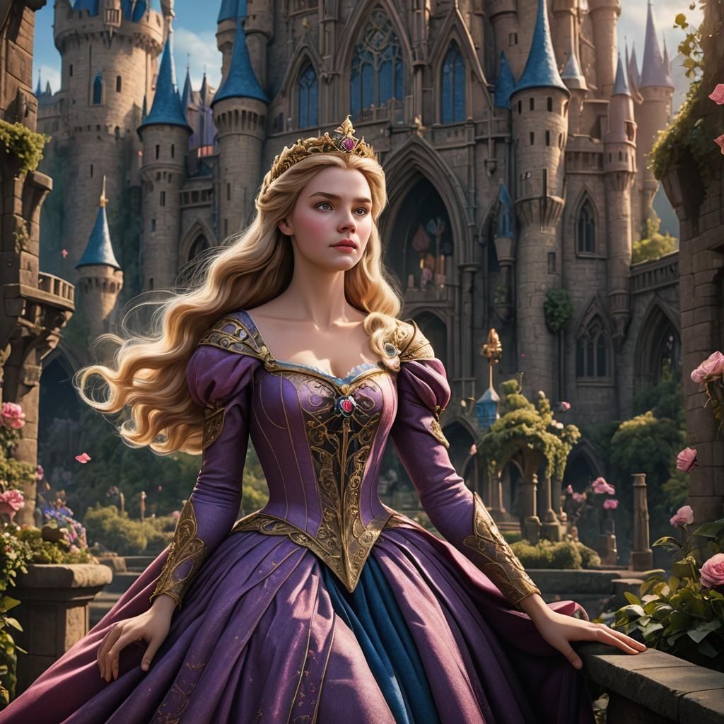 Princess Aurora: Detailed Matte Painting in 8k