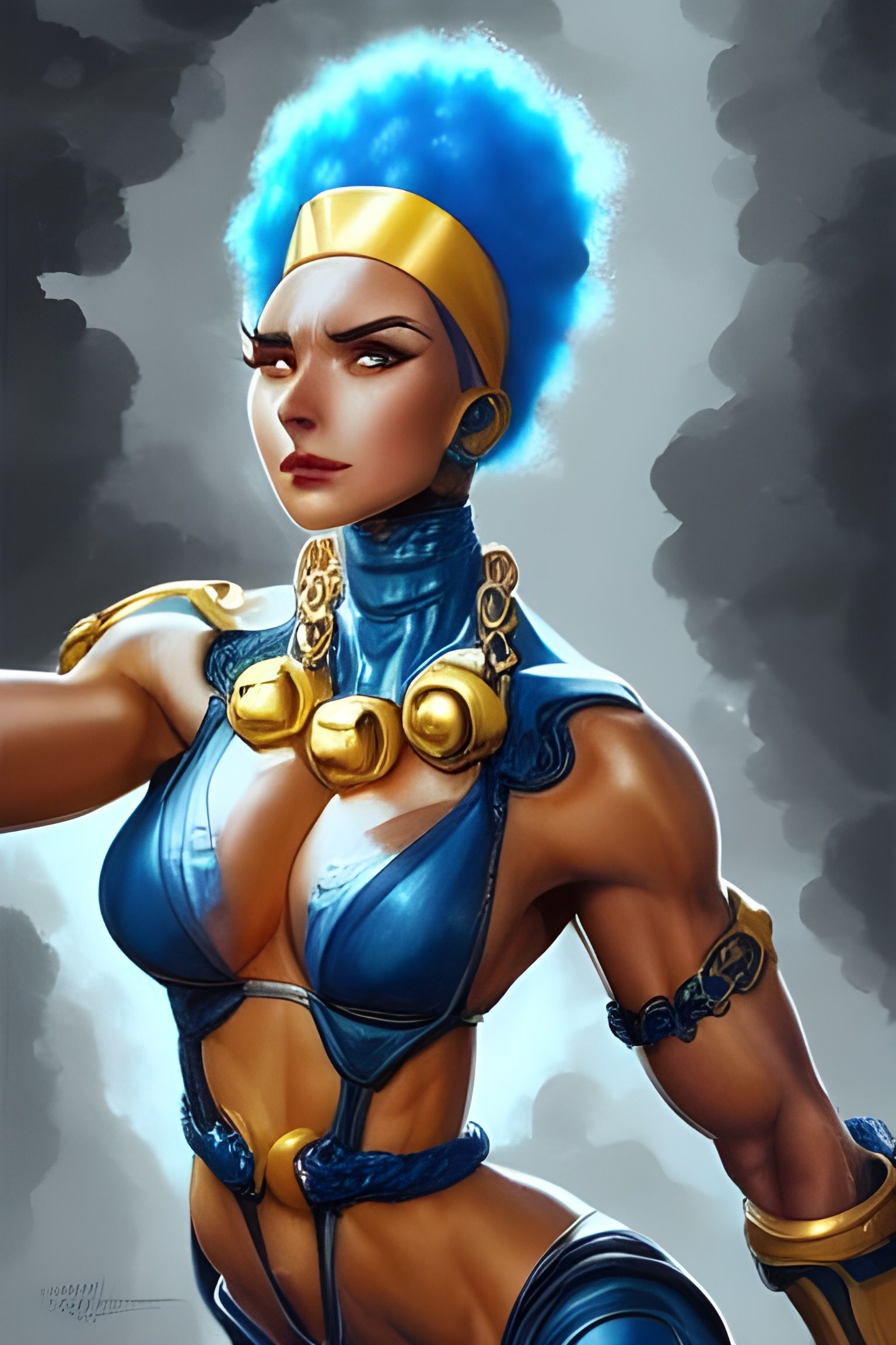 Marge Simpson as Muscular Heroine: Digital Art