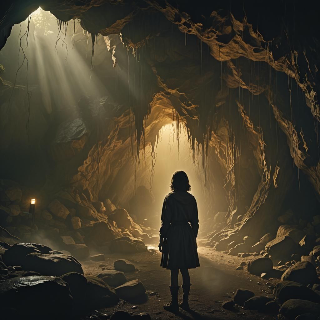 Girl Meets Monster in Cave: Cinematic Photography