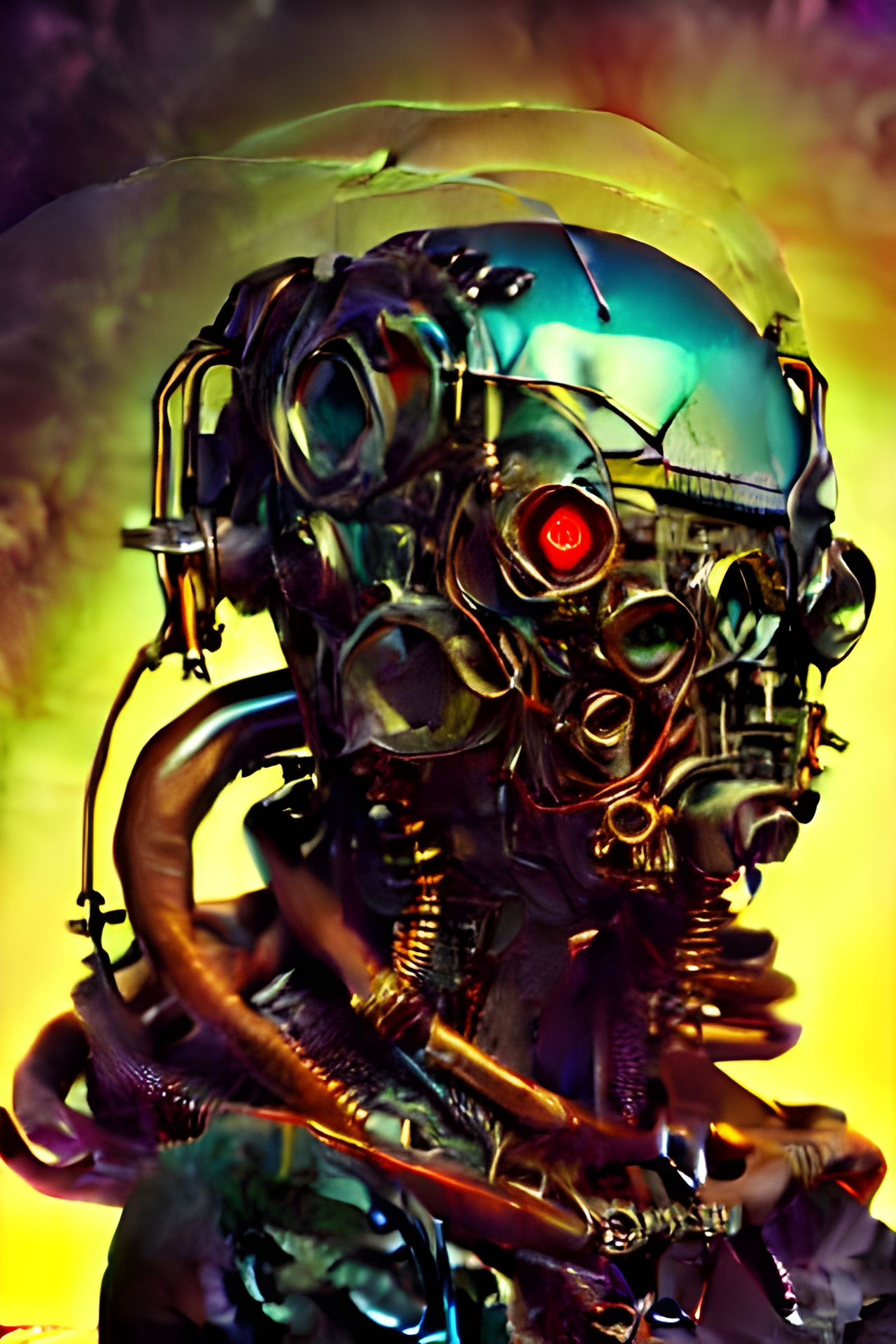 Cyberpunk Rat: Futuristic Biomechanical Art