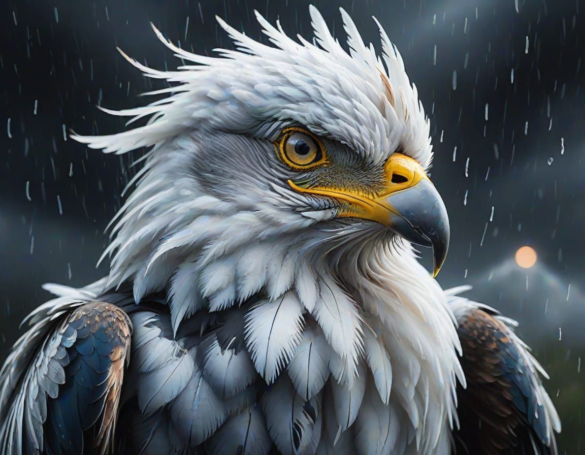Majestic Storm Bird in Mystical Aura