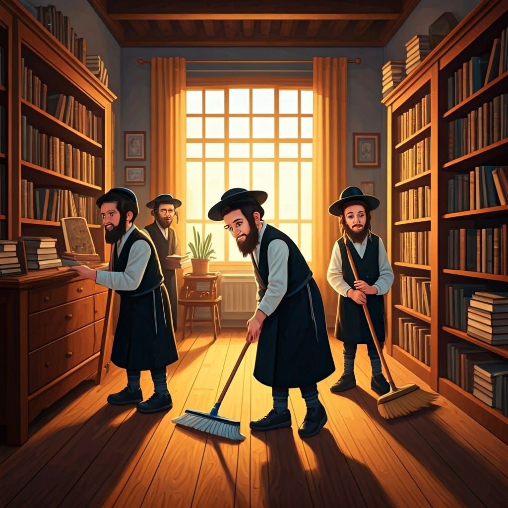 Joyful Community Cleans Together in Vibrant Digital Art