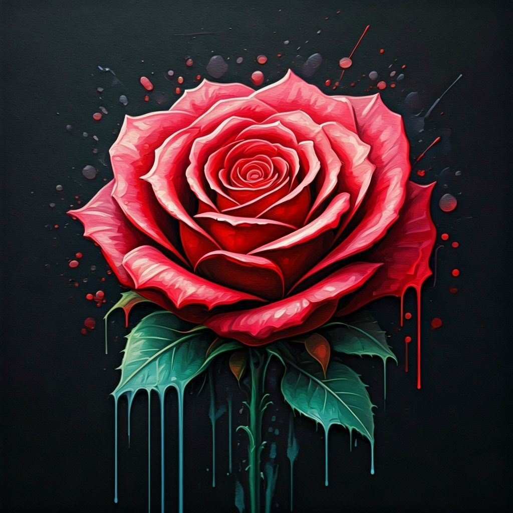 Sugar Rose Aces Graffiti in Neo-Impressionist Style